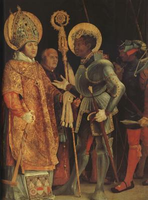 Matthias  Grunewald The Meeting of St Erasmus and St Maurice (mk08) oil painting picture